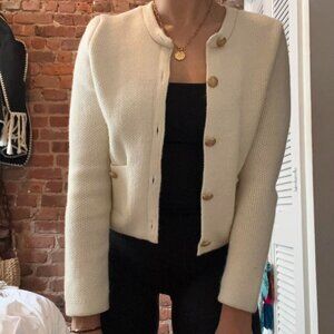 Zara Women's Cream and White Cardigan